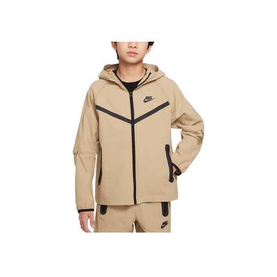 Nike Woven Tech Series Locker Fit Kapuzen-Zip-Up Langarmjacke Kinderjacke Beige Schwarz HQ8911-297