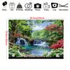 Polyester Landscape Waterfall and Forest Flower Background Banner - Universal Multi purpose Indoor and Outdoor Decoration