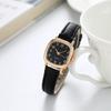 Minimalist Korean Women's Quartz Watch with Leather Strap - Square Design with Index Numbers