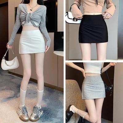 High-Waisted A-Line Short Skirt - Women's Spring Fashion with Anti-Exposure Style and Patchwork Design