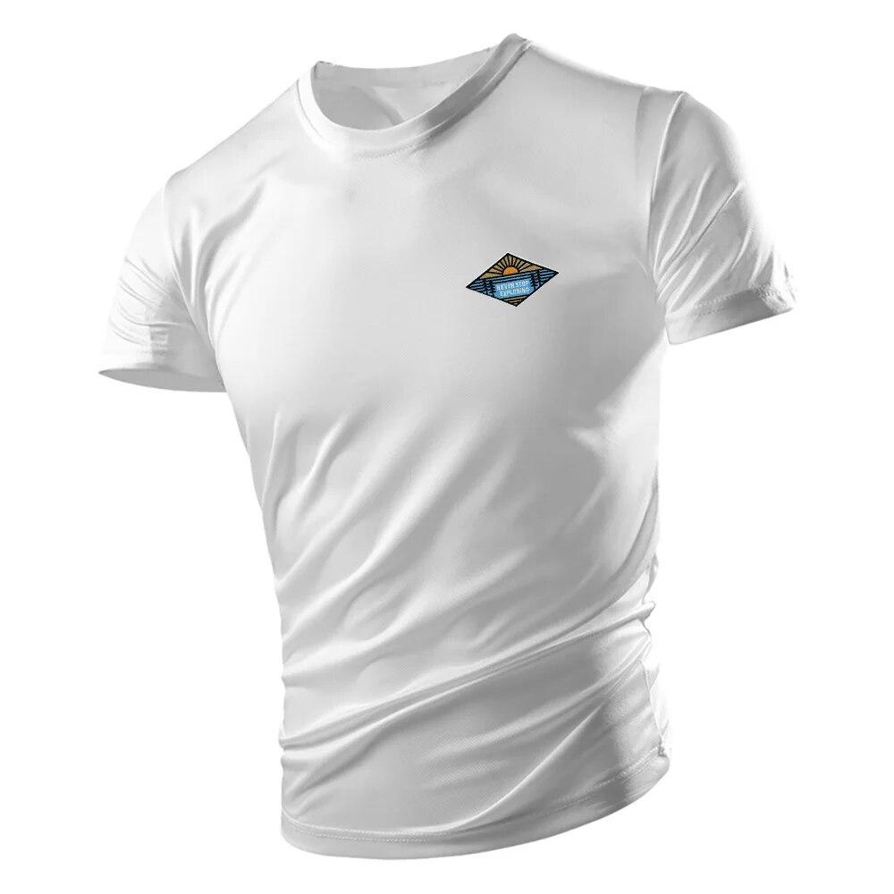 Four Seasons Fashion Adult Men'S Crew-Neck T-Shirt Creative Sunset Pattern 2d Print Breathable Quick-Drying Short-Sleeved Top