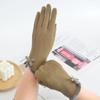 Handschuhe Damen Herbst und Winter Deutscher Samt Koreanische Version Schleife Samt Verdickt Fahren Reiten Winddicht Warm Kälte Touchscreen-Handschuhe