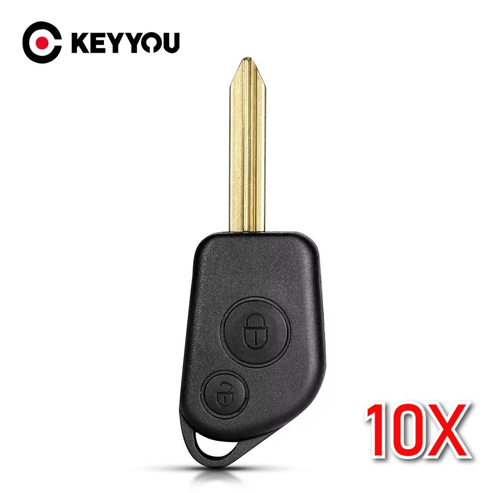 KEYYOU 10x Replacement Entry Key Remote Fob Shell Case For Citroen Elysee Saxo Xsara Picasso Berlingo Key Case