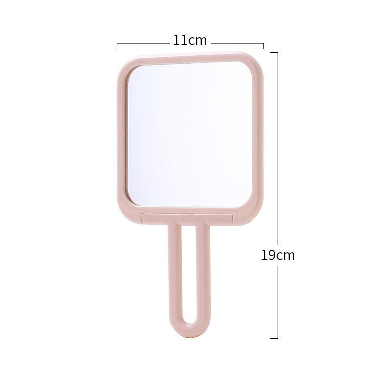 Clear Folding Handheld Makeup Mirror Dressing Mirror Student Girl Desktop Portable Dormitory Handy Cosmetic Mirror