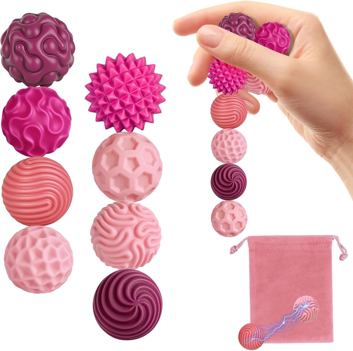 

Магнитные игрушки-фиджеты, силиконовые шарики, антистресс-шарики, сенсорная игрушка для взрослых, детей, набор сенсорных магнитных шариков, снятие стресса и расслабление Pink