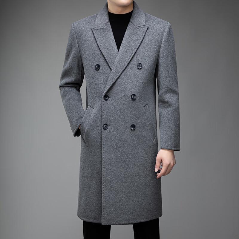 Firstview Men's Business Casual Double-faced Wool Overcoat