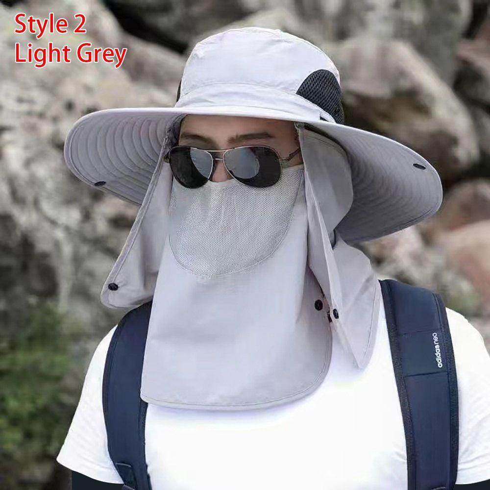 1Pcs Full Face Cover Fishing Hat Sun Cap Summer Hat Outdoor Anti UV Hiking Hat Women Men