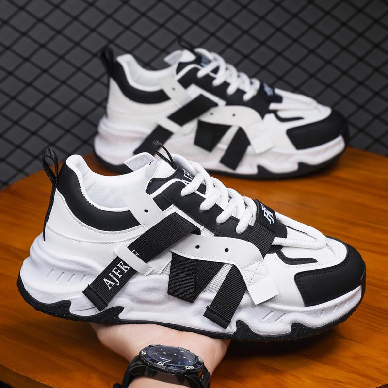 Men s Korean Style Fashion Sneakers - Trendy Height-Boosting, Breathable, Thick-Sole Dad Shoes 39