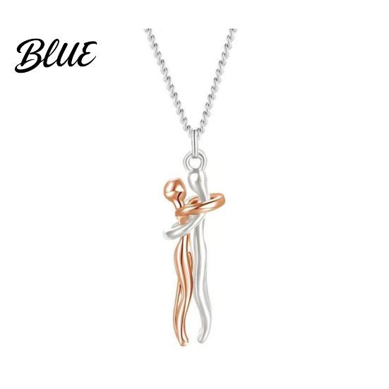 Love Necklace Couple Hugging Romantic Symbol Embrace Valentines Day Anniversaries