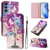 A15 Leather Phone Case for Samsung Galaxy A35 A25 A55 A15 5G A05 A05s Flip Cover Wallet Magnetic Painted Cases Cat Flower Bear