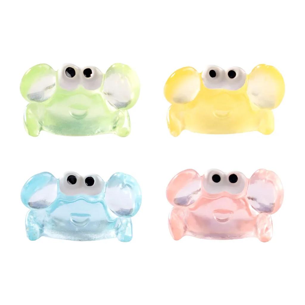 50Pcs Luminous Mini Crab Figurines Resin Freestanding Ocean Animal Decor Diy Dollhouse & Aquarium Landscape For Home Decor