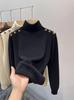 2024 Women's High-Quality Velvet Fleece High-Neck Slim-Fit Base Layer Sweater for Autumn/Winter