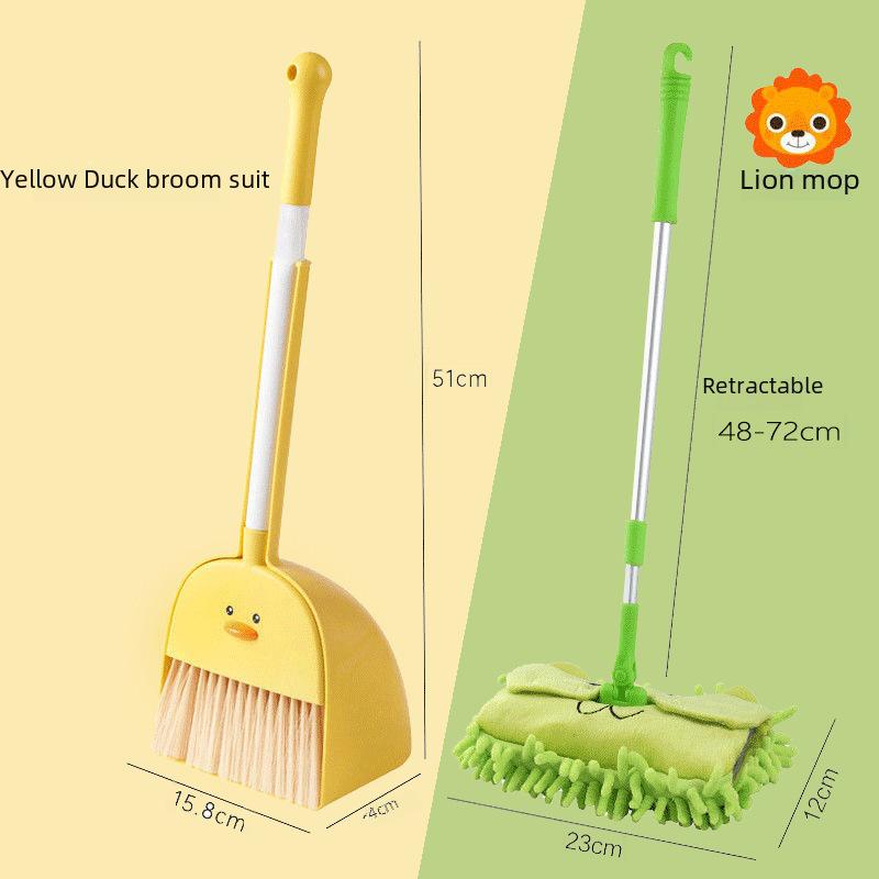 Kids' Mini Broom and Dustpan Set: Baby-Friendly Toy for Sweeping and Mopping