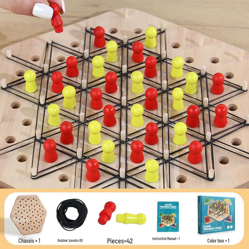 

Деревянная треугольная игра в цепные шахматы: Игрушка для логики и взаимодействия родитель-ребенок