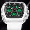 FOXBOX Watches for Men Sports Clock Dual Display Man Watch Chronograph Luminous Silicone Military Watches Men Reloj hommes+BOX