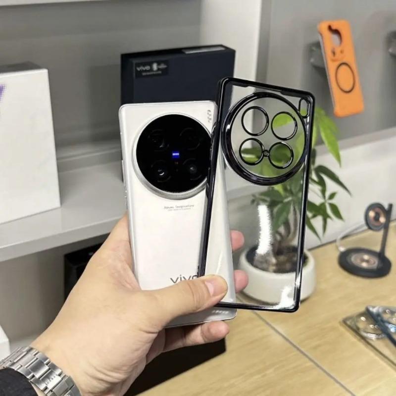 

Ультратонкий чехол для телефона из силикона TPU с покрытием для VIVO X200 Pro Mini, прозрачный чехол с гальваническим покрытием для VIVO X100 Ultra X100S Pro For VIVO X100 Pro чёрный