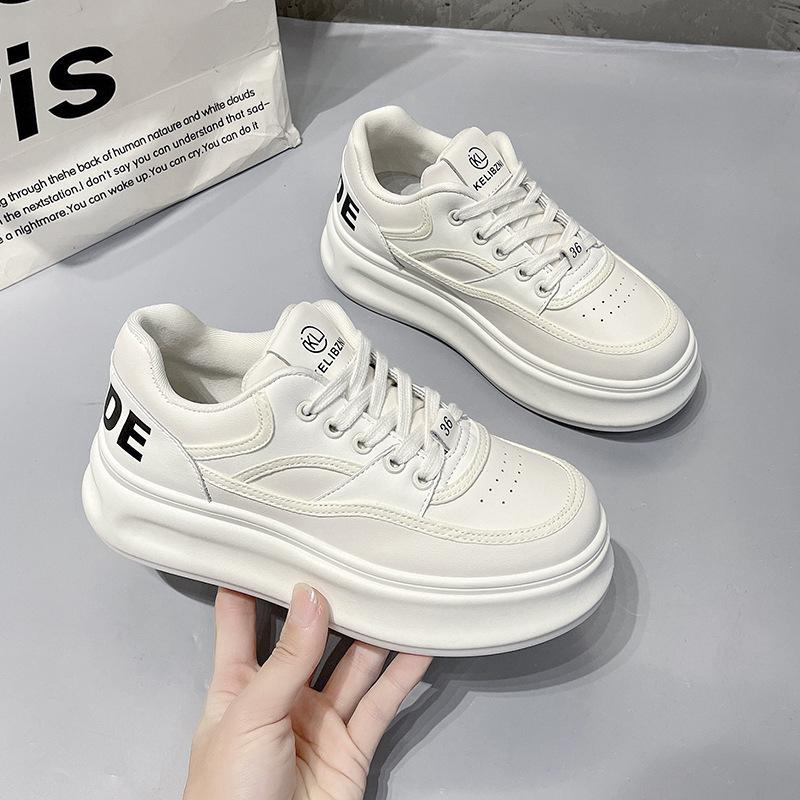 

Beige commuter heightened platform white shoes women s 2025 new popular summer versatile lightweight sports board shoes 40 бежевый