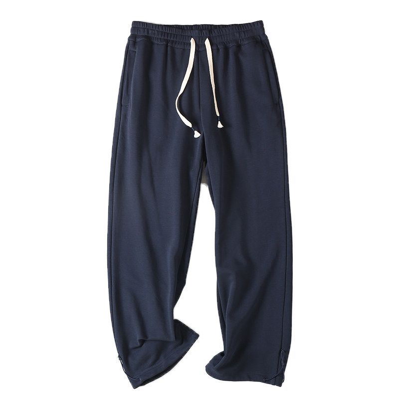 Export Surplus Japanese-Style Terry Cotton Sweatpants for Men and Women, Couple's Retro Solid Color Versatile Straight-Leg Casual Jogger Pants