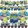 Alien Birthday Party Decorations Kit, Outer Space Theme Banner Flags Balloons Set for Boys Girls Kids