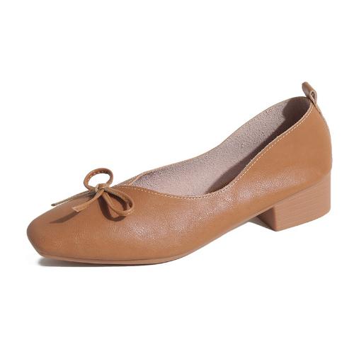 

Fashion 2025 New Women Vulcanized Shoes French Style Non-Slip Flat Square Toe Soft Leather Slip On Casual Comfortable Lightweight 33