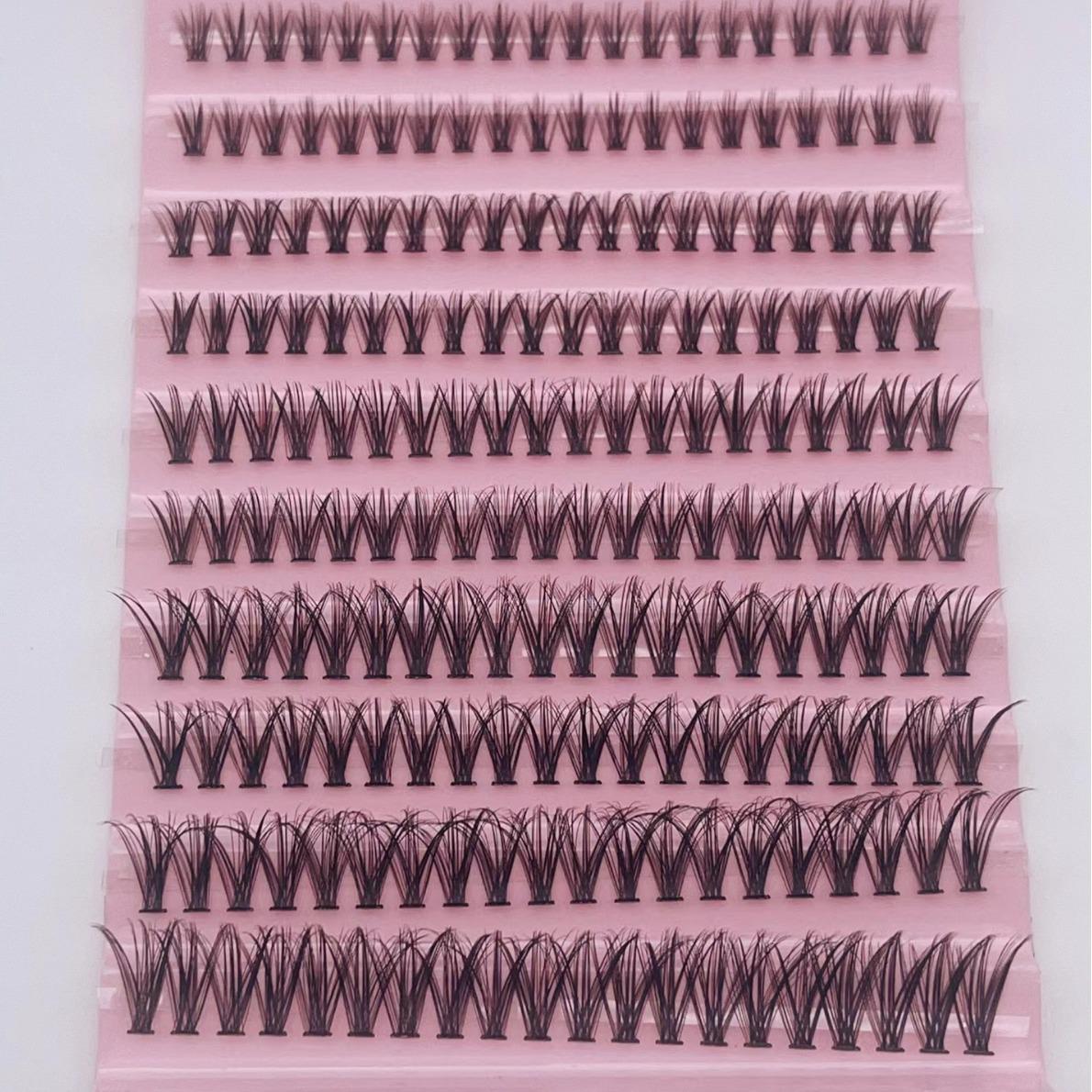 

10 Pairs Natural-Looking Long Pink Base False Eyelashes for Big Eyes
