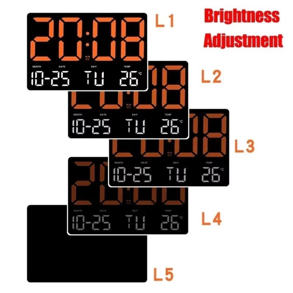 Date Display Electronic Alarm Clock Large Screen Display LED Digital Clock Living Room