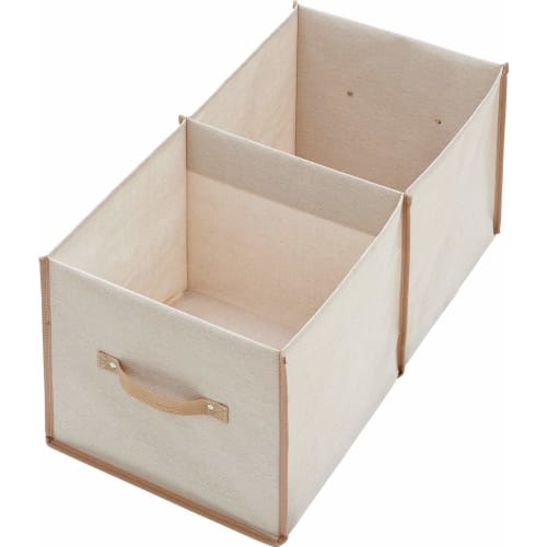Astro Storage Case, Light Beige, Linen Material, Water-Repellent Interior, Divided Storage Box, Clothes Storage, Basket, Toy Storage, Book Storage, wi