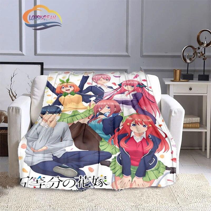 Comic The Quintessential Quintuplets Cashmere Blanket Sexy Anime Girl Flannel Blanke Portable Warm Camping  Soft skin