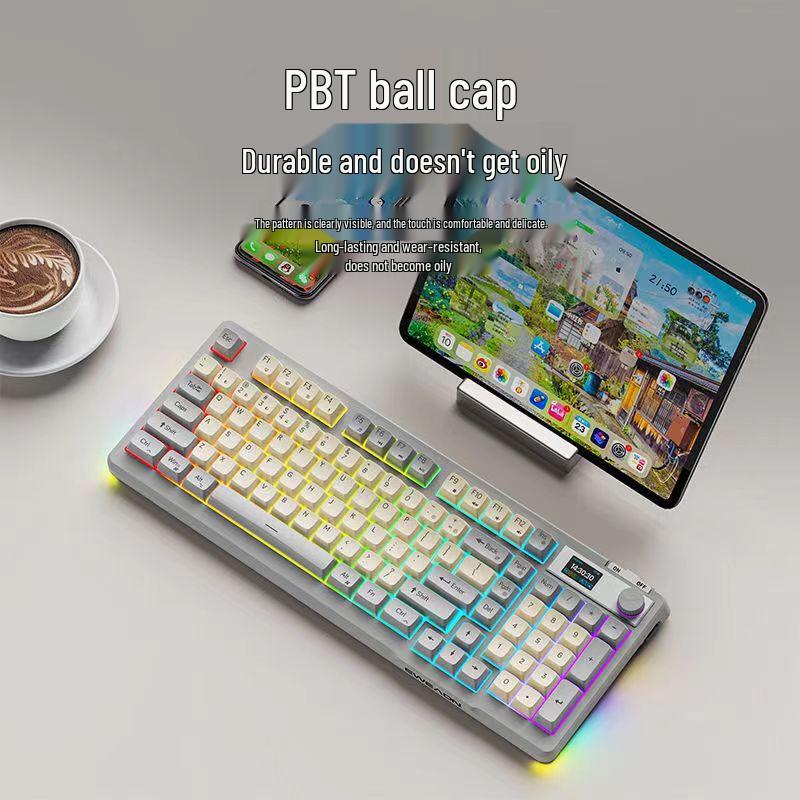 EWEADN V98Pro Tri-Mode Wireless Keyboard & Mouse Set with Screen