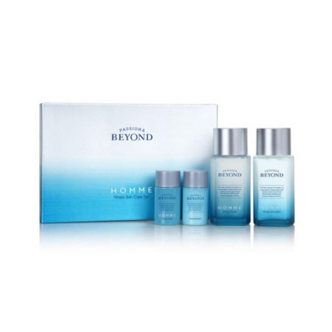 

Beyond Homme Fitness Базовый набор по уходу за кожей из 2 средств — Тоник 130 мл и Эмульсия 130 мл Включает бонусные дорожные форматы: Тонер 30 мл и Эмульсия 30 мл