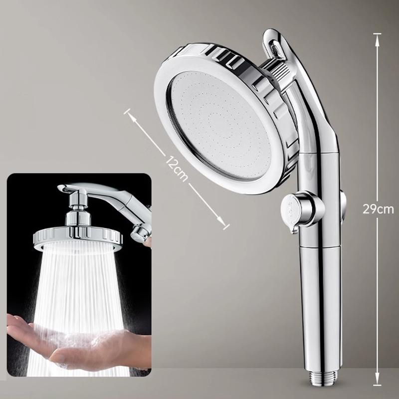 

Handheld overhead shower head dual-purpose booster shower head elbow bathroom accessories shower set large water outlet серебряный