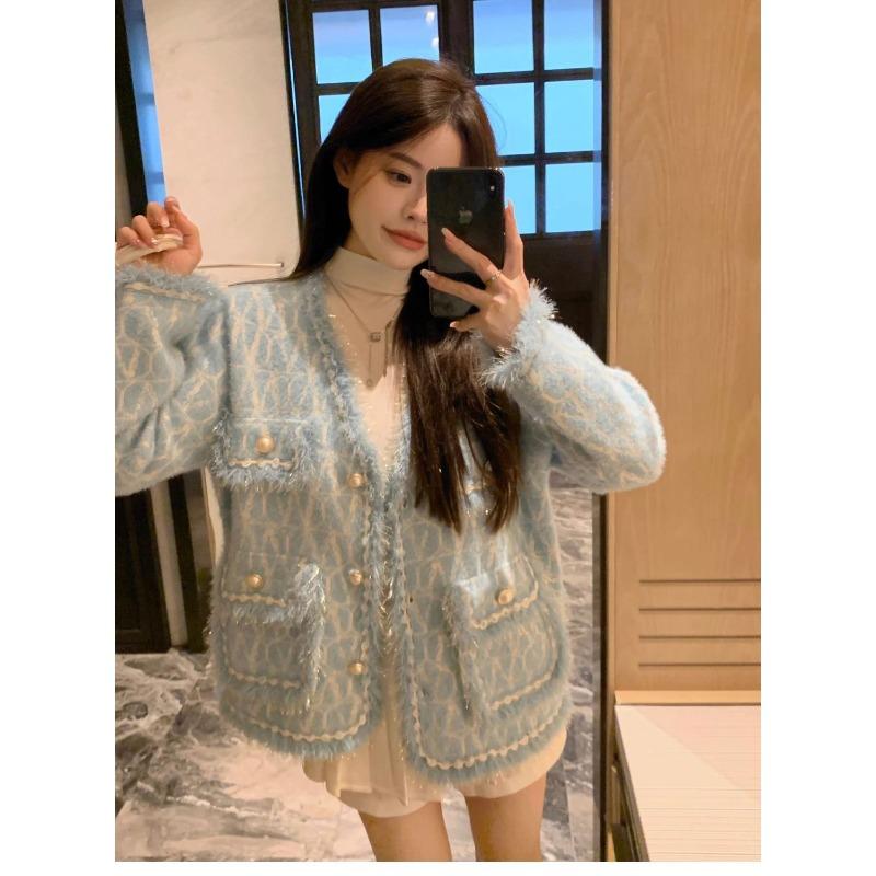 Celebrity High-end Western Style Knitted Cardigan for Women Lazy Style Chic and Beautiful French Style Jacket