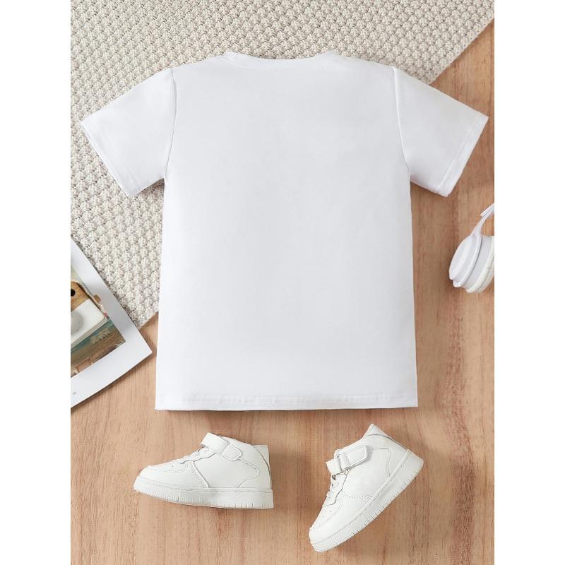 European sizes ' Cute A-Z Alphabet & Number Print T-Shirt - Soft Short Sleeve Summer Top