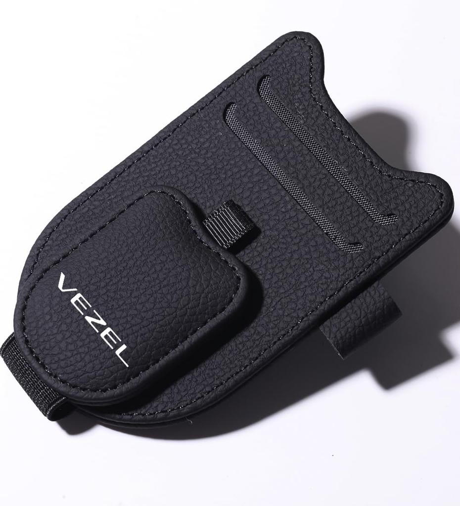 Support de Lunettes de Voiture YUYUWA pour Honda et Lunettes de Soleil Monnaie Carte Oreille de Chat Rangement Magnétique avec Stylo Premium Lizhi Facile Noir Vezel, RV3, RV4, RV5, RV6,