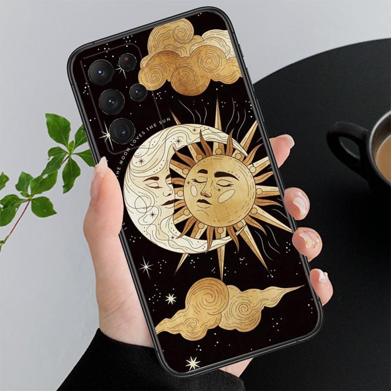 Moon and Sun Aesthetic Phone Case For Samsung Galaxy S25 S24 S23 S22 S21 Ultra S24 S23 S22 S21 S25 Plus S24 S25 FE