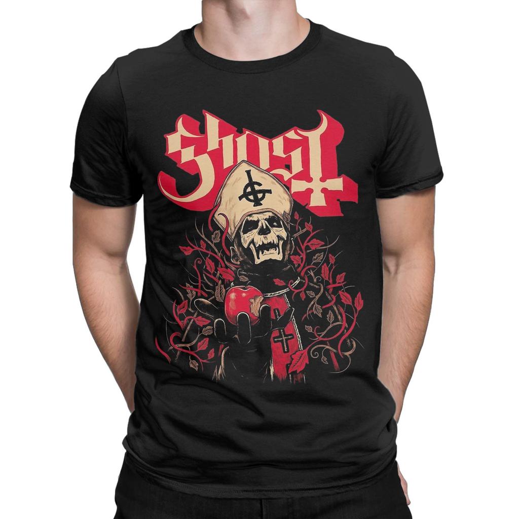Ghost BC Band Bedruckte T-Shirts für Männer Frauen Popmusik Album 100% Baumwolle Horror Totenkopf Bedrucktes T-Shirt Kleidung