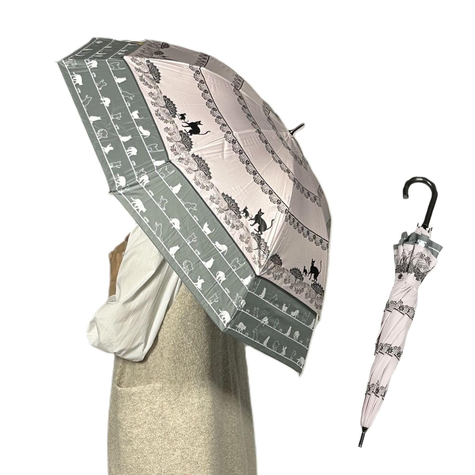 

Компактный зонт для солнечной и дождливой погоды, водонепроницаемый, от дождя, длинный, от УФ-лучей, от теплового удара, от солнечных ожогов, с кружевом, с кошкой, трансформируемый 27019PK [Дизайн SUGITA] розовый