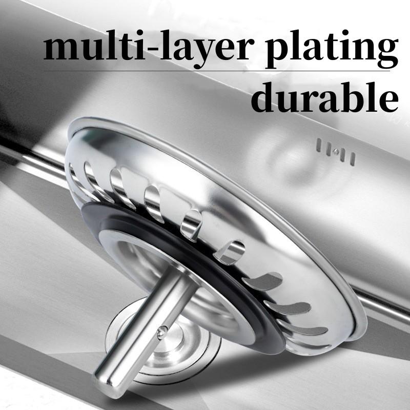 1 PCS Waste Plug Premium Kitchen Sink Strainer Replacement Basin Drain Filter Stainless Steel 80mm Sizes Fixing Pin