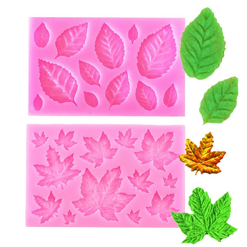 3D Mini Rose Flower Leafs Silicone Mold DIY Fondant Chocolate Sugarcraft Cake Decor Baking Tools Confectionery Clay Resin Mould