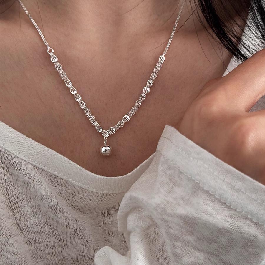 925 Silver Black Agate Necklace for Women Girl Snake Bone Chain Water Drop Jewelry Gift