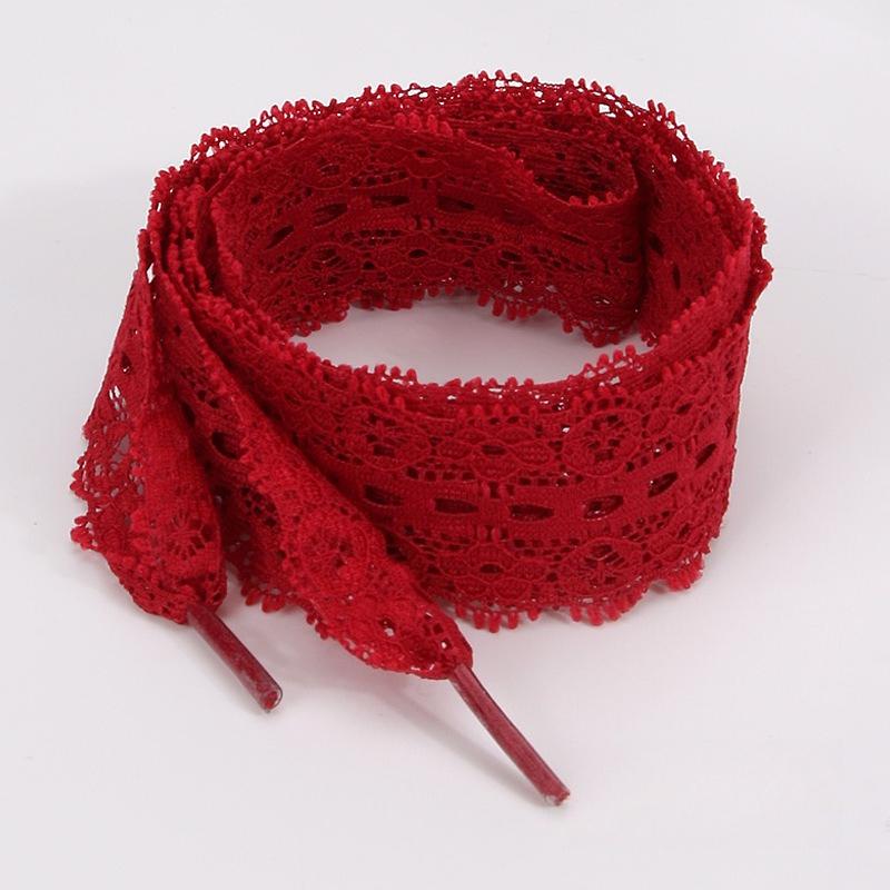 1Pair 100/120/140CM Lace Shoelaces for Women Shoes 2.9CM Width Flat Shoelace for Sneakers Hollow Out Shoe Laces Accessorices