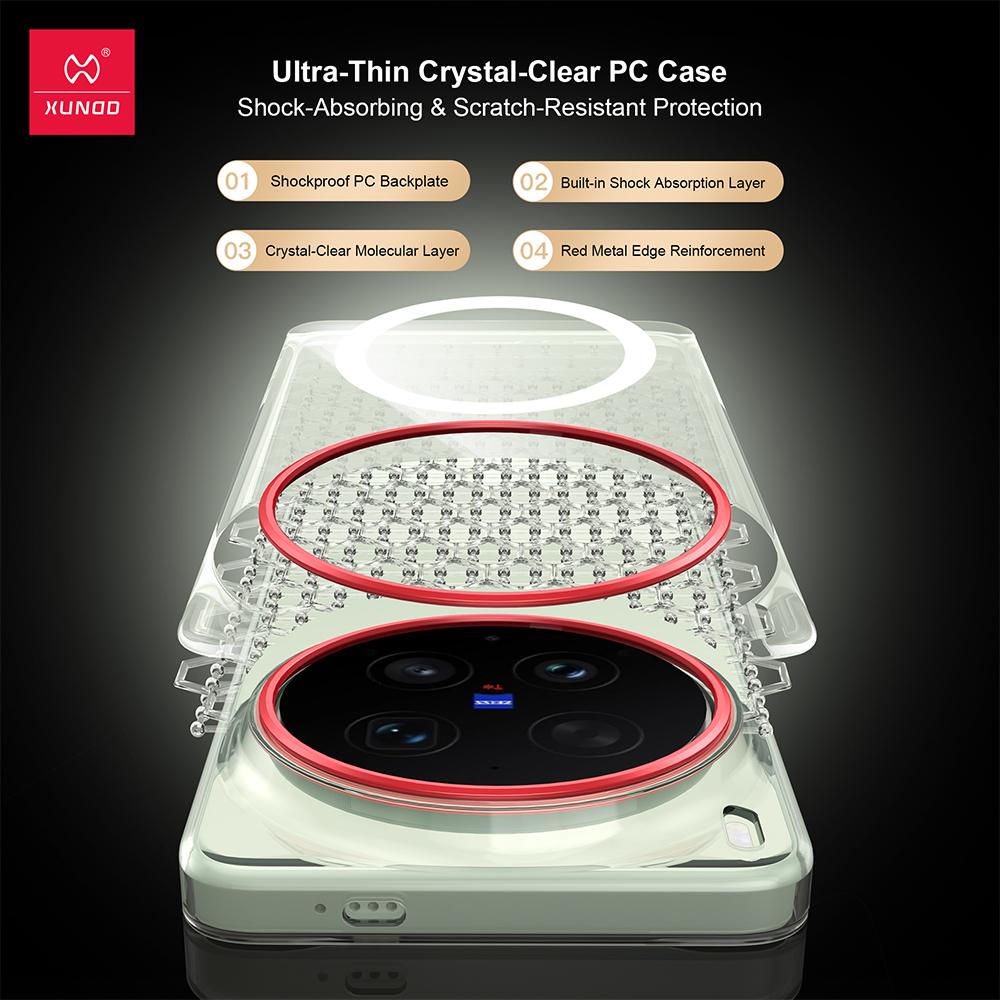 For Vivo X300 Ultra Case XUNDD Crystal Clear Transparent Casing Anti Yellowing PC Phone Cover With Magnetic Ring