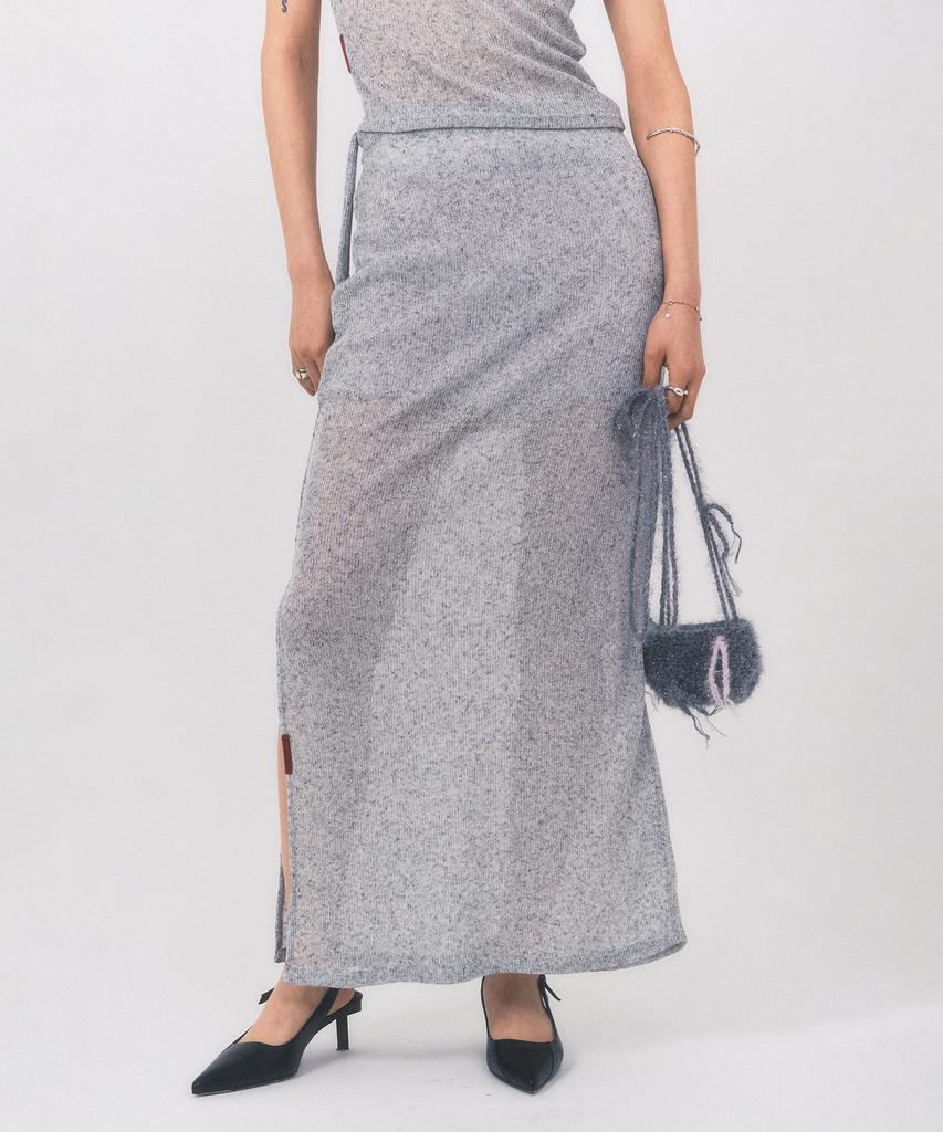 Lipeullegtibeulum Sheer Long Skirt (Melange Gray)