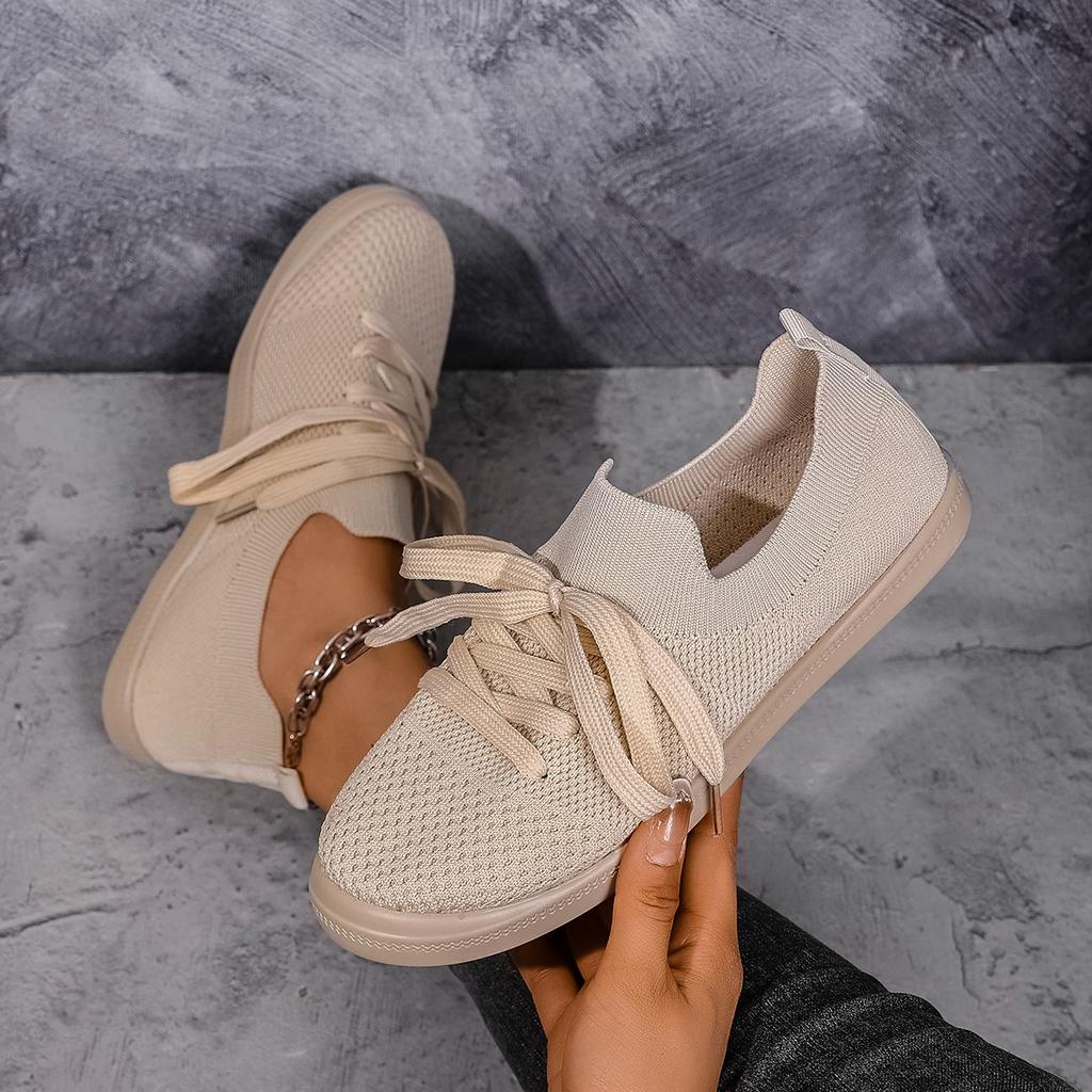 Ladies Platform Lightweight Sneakers Female Woman New Shoes Women Mesh Breathable Flats Lace-up Comfortable Loafers Flats Shoes