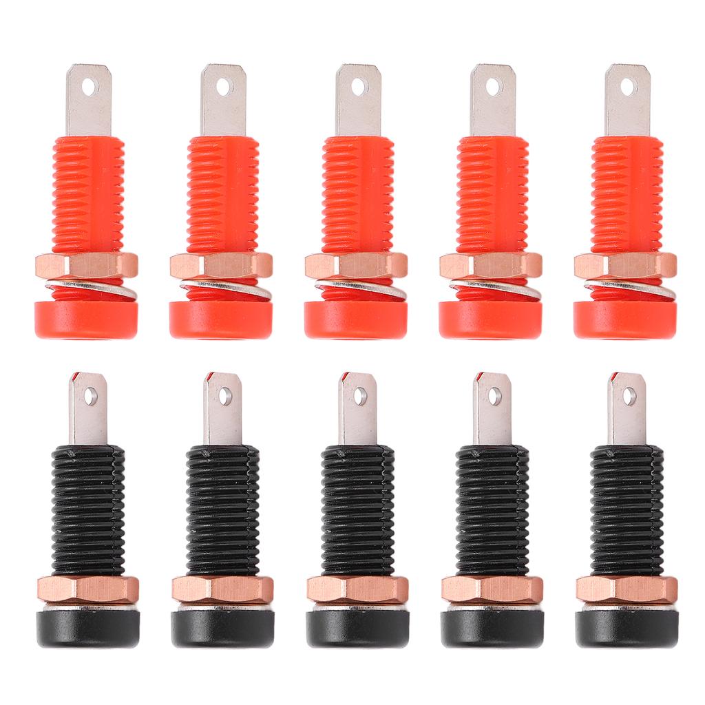 10pcs Banana Plugs Brass Material 4mm 0.2in Hole Insulation Resistance Maximum.24A Socket Connector Female 30V‑60V