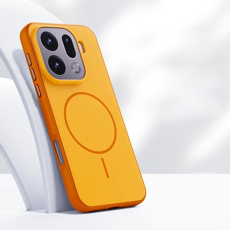 For OPPO Find X9 X9 Pro Case Magnetic Charge Double Color Matte PC +TPU Skin Feel Back Cover with Metal Button For Find X9 Funda