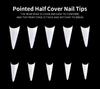 kads Špičaté poloviční krycí špičky na nehty Nail Art White Nature Clear 500ks 10 velikostí Nástroje na prodloužení manikúry na falešné nehty