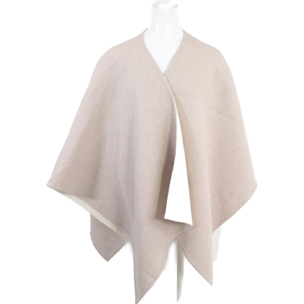 Max Mara [Ausgezeichneter Zustand/Inländisch Authentisch] SERRA White Tag Alpaka- und Wollcape/Poncho (Produktcode: 473609276) Jacke Elfenbein / beige Gebraucht