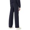 Emporio Armani Solid Color Loose Fit Side Button Straight Leg Casual Pants Women bottoms Black 3L2P6C2JYWZ-0922