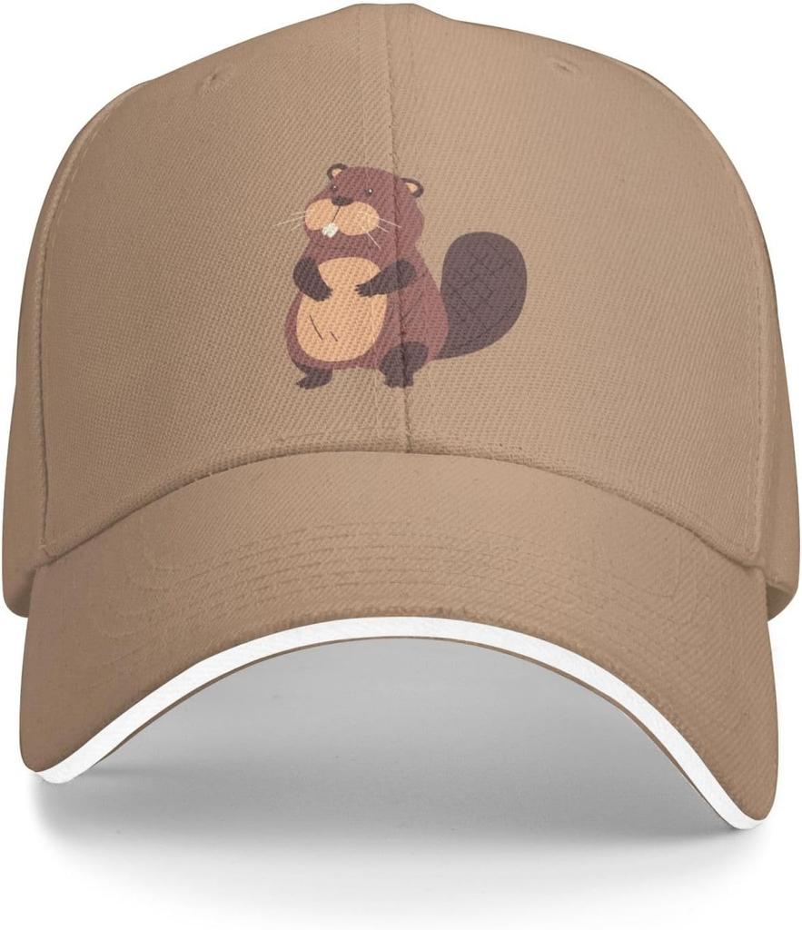 Cute Funny Beaver Graphic Baseball Cap Polyester Unisex Outdoor Adjustable Dad Hat